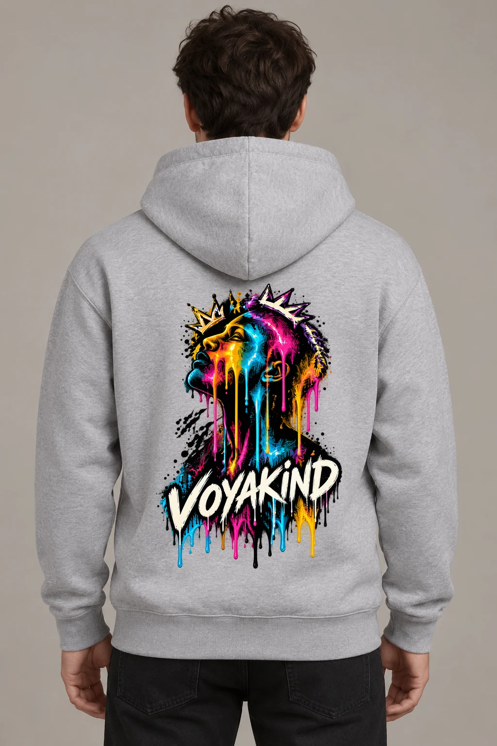 Colour Rush graphic hoodie, digital back-view mockup