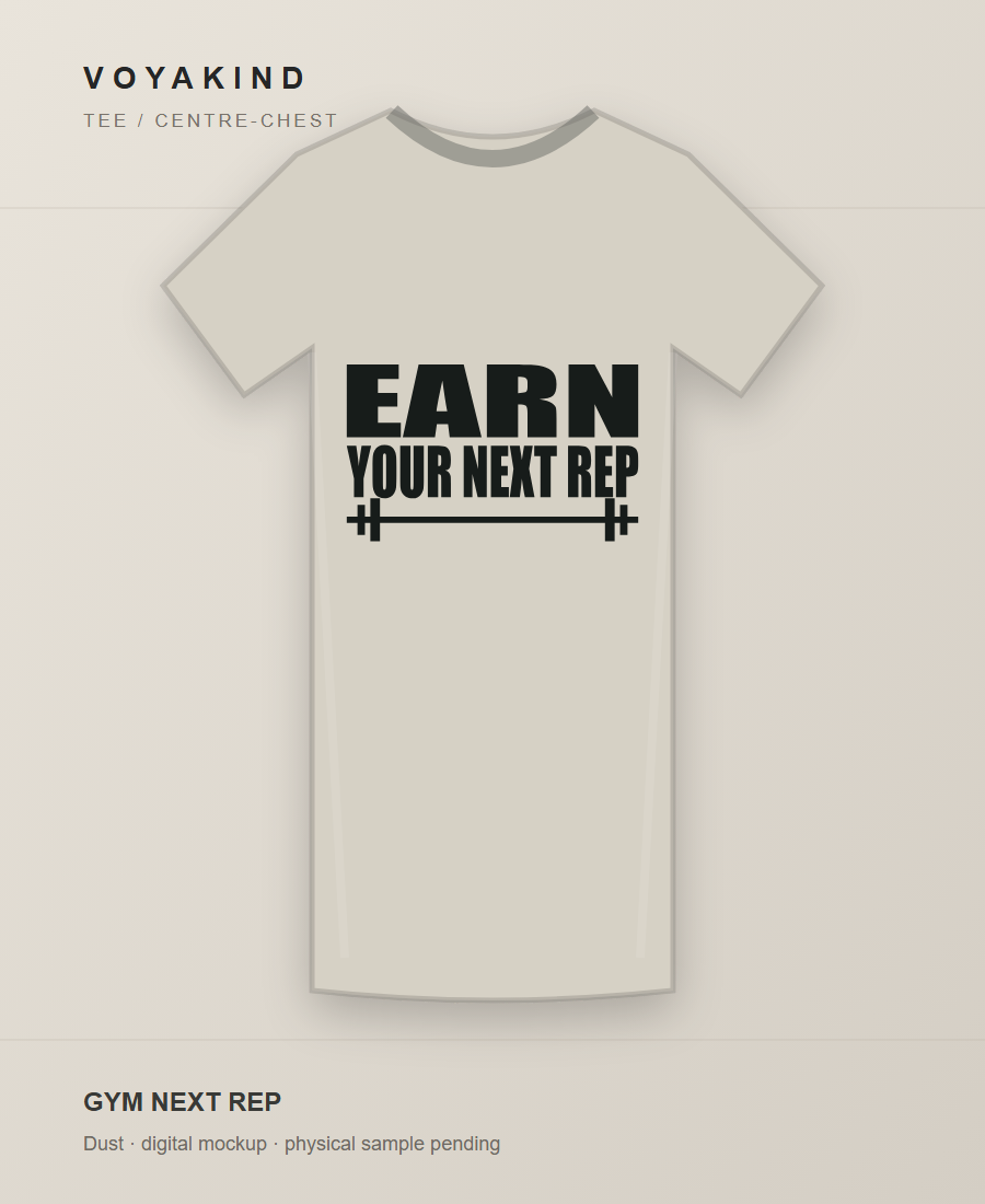 Earn Your Next Rep Tee digital garment mockup