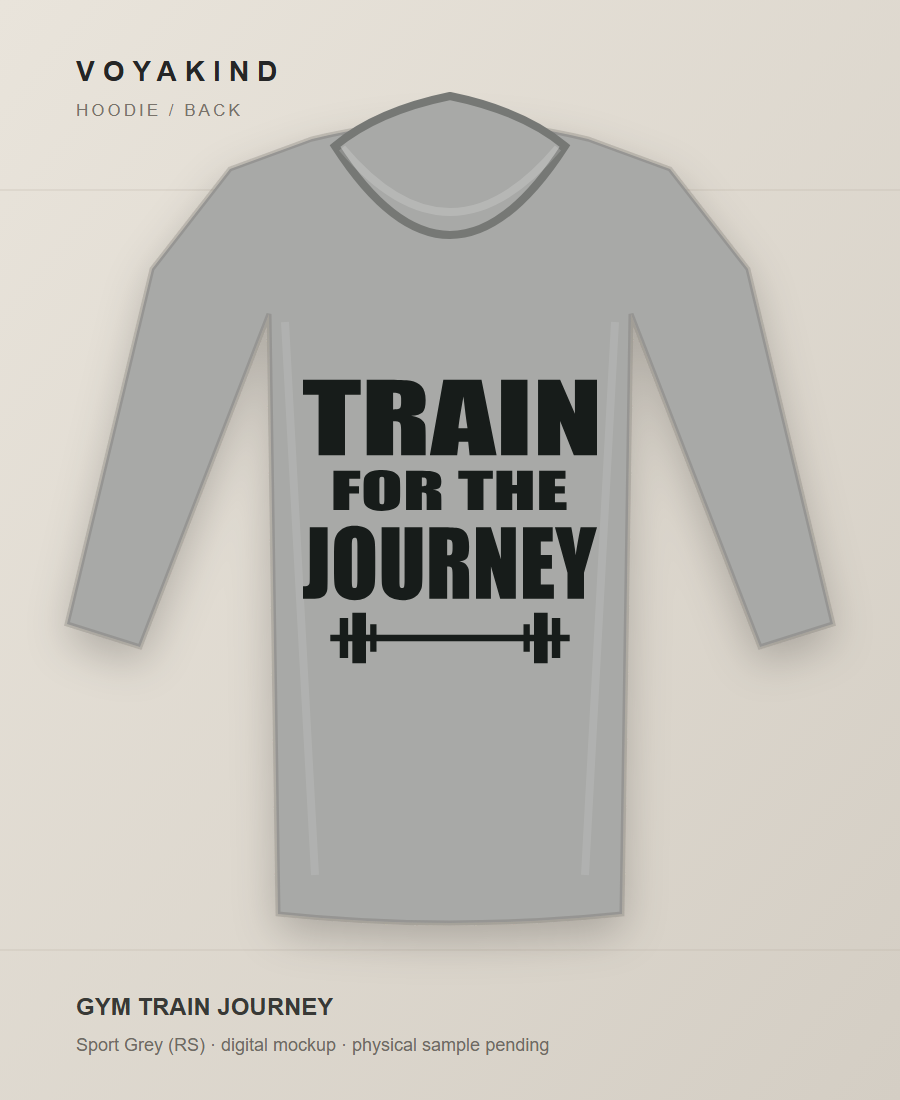 Train for the Journey Hoodie digital garment mockup