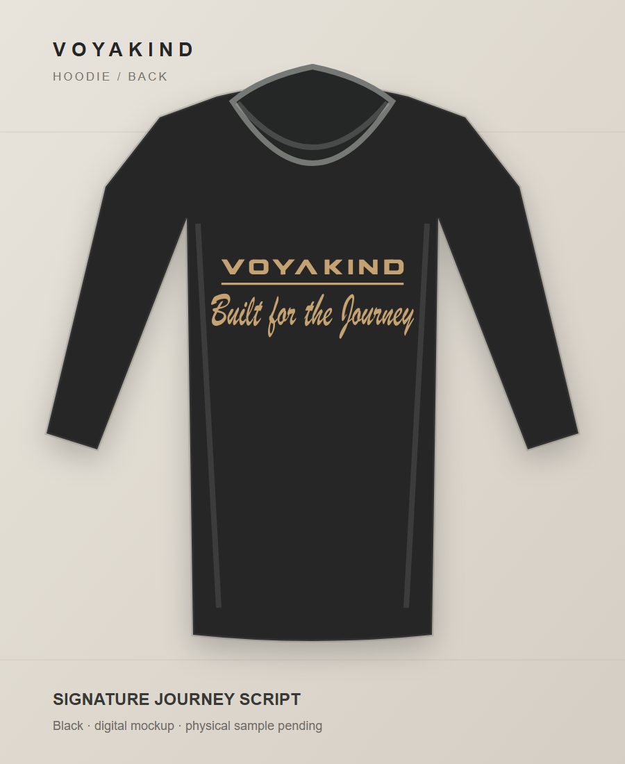 Journey Script Hoodie digital garment mockup