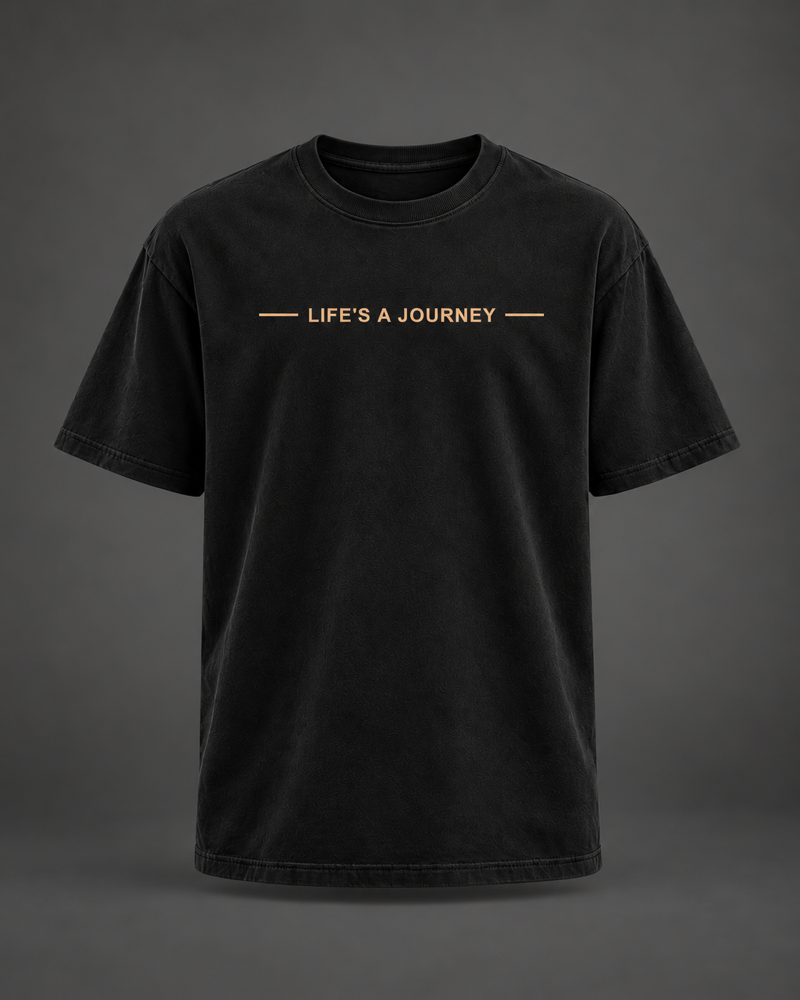 VOYAKIND Gym & Daily | Spine Edition Tee — front view, digital black-garment mockup