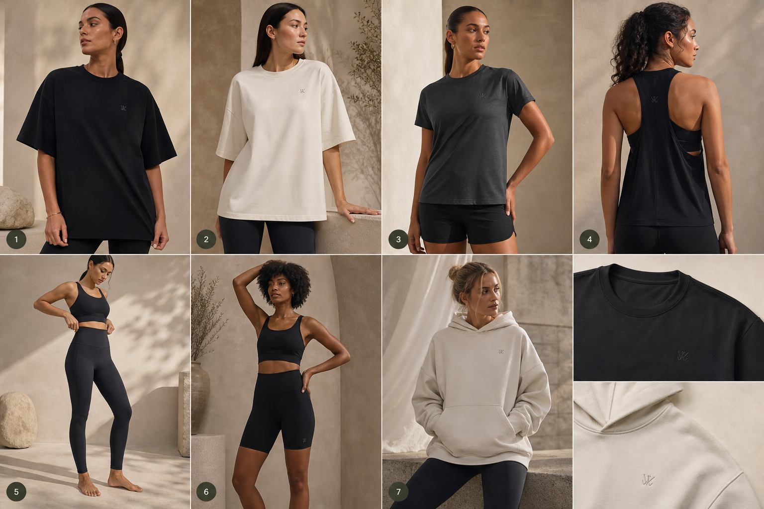 Directional VOYAKIND women’s collection concept showing seven sample-stage garment ideas